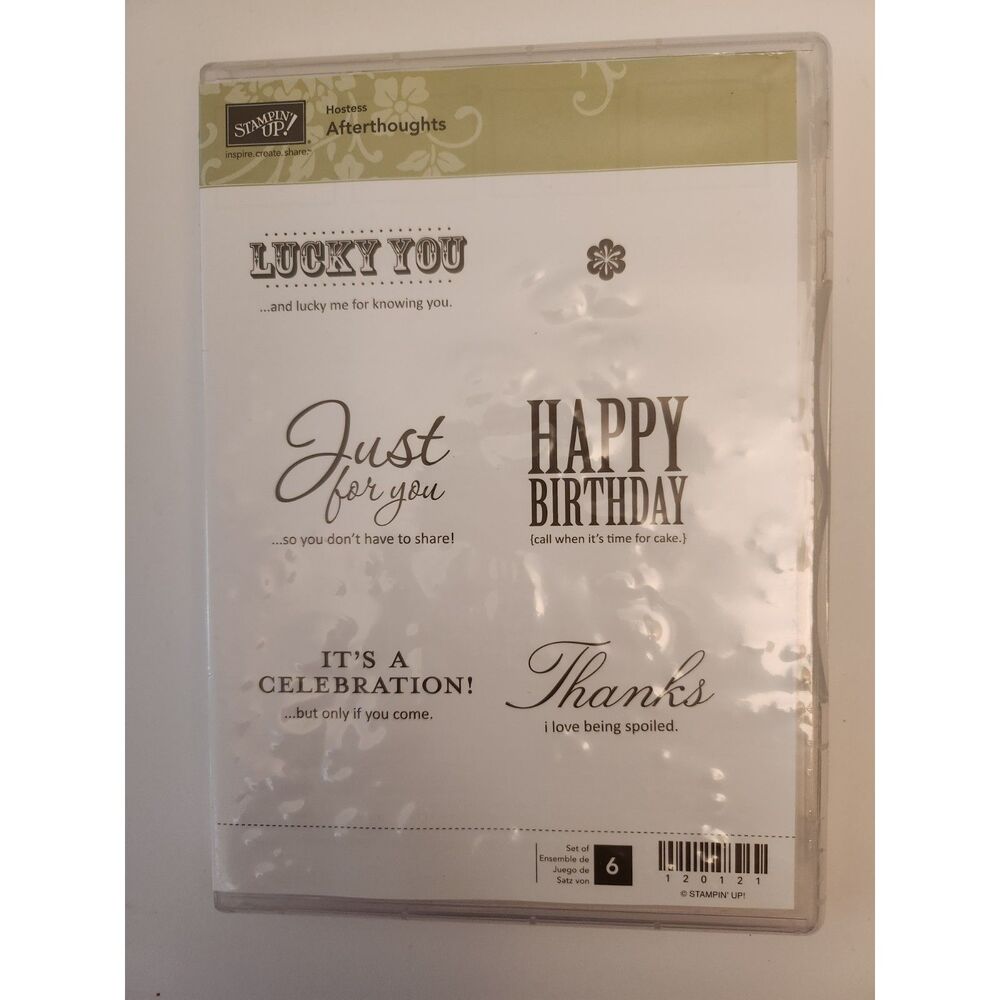 INVENTORY REDUCTION SALE. Stampin Up Afterthoughts stamp set (Hostess Set) B50